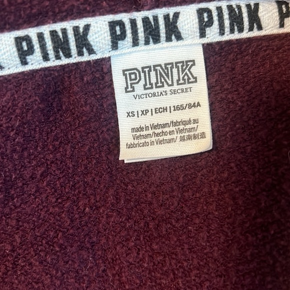 VICTORIAS SECRET PINK / MAROON HOODIE / XS - Picture 7 of 8